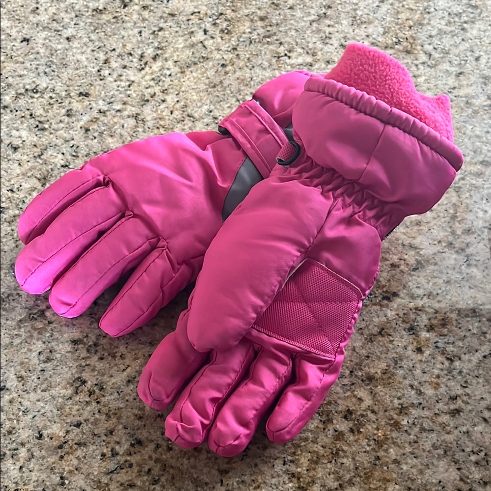 Kids Pink Winter Gloves
